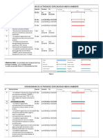 Cronograma de Actividades de Medio Ambiente y SySO