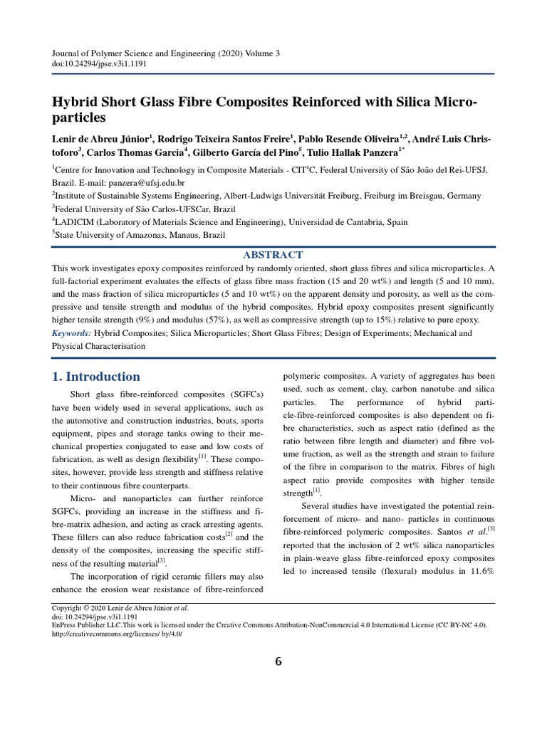 Hybrid Short Glass Fibre Composites Reinforced Wit | PDF | Composite