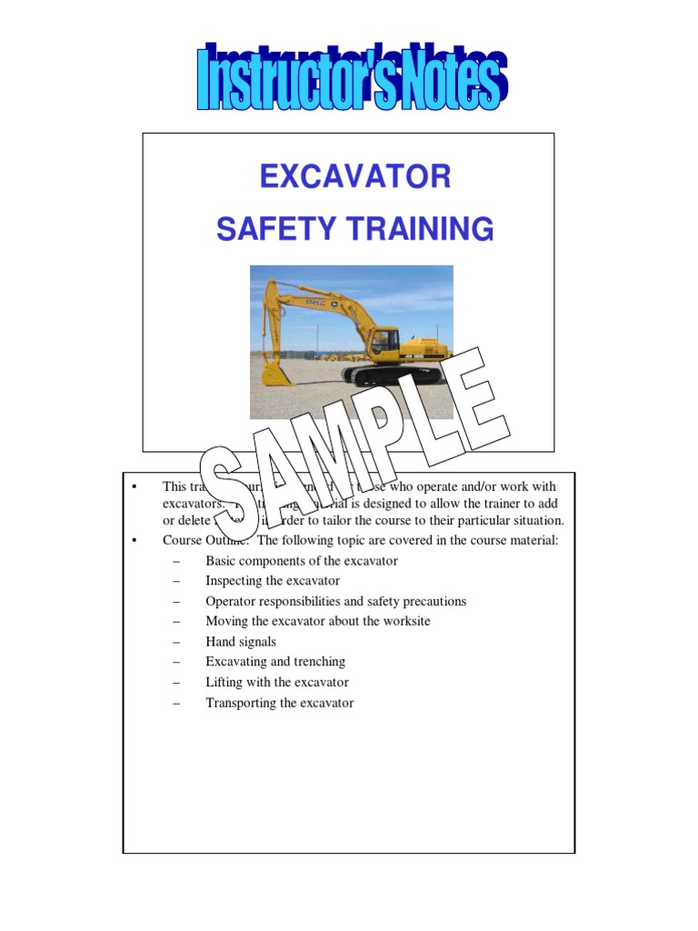 Excavator Instructors Notes | PDF | Bearing (Mechanical) | Wear
