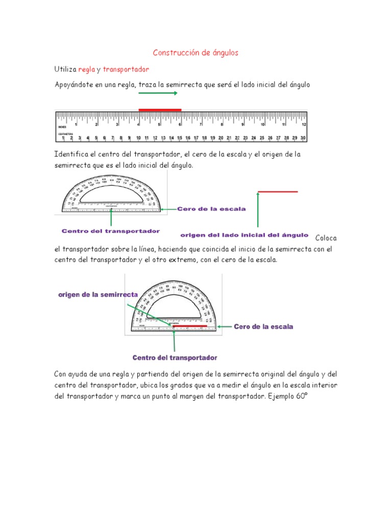 Angulo De 15 Grados Con Transportador Construcción de Ángulos Quinto. | PDF