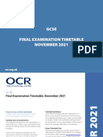 Gcse Final Examination Timetable November 2021: Oxford Cambridge and RSA