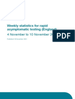Weekly Statistics For Rapid Asymptomatic Testing (England) : 4 November To 10 November 2021