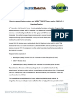 Sicomin Epoxy Infusion System and AIREX® T90 PET Foam Receive EN45545-2 Fire Classification