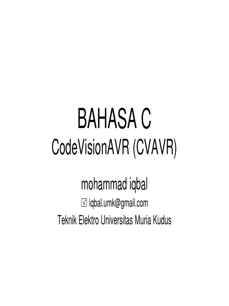 Bahasa C Codevisionavr (Cvavr) | PDF | Metode & Bahan Ajar | Komputer