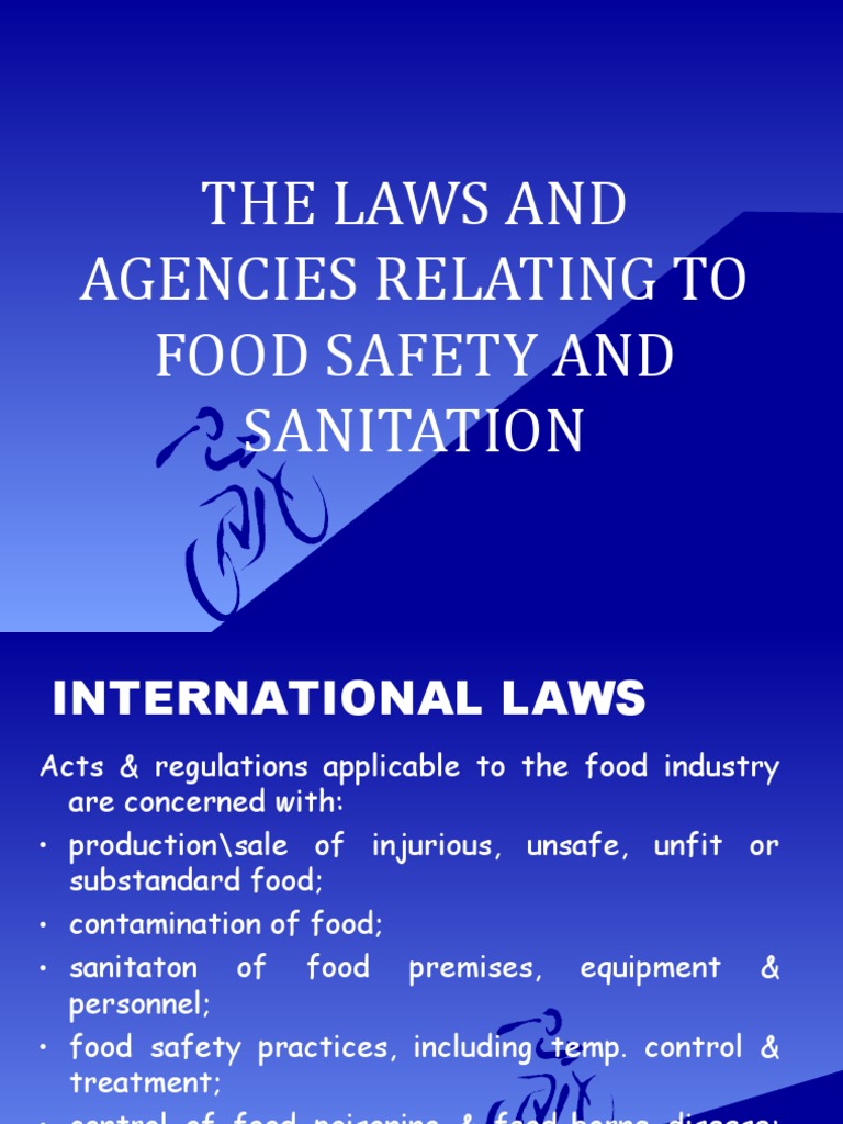 The Laws and Agencies Relating To Food Safety and Sanitation PDF