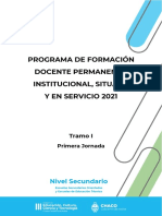 Tramo I - Jornada 1 NIVEL SECUNDARIO - S.Orientada y Mod - Técnica