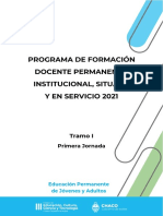 Tramo I - Jornada 1 EDUCACIÓN PERMANENTE DE JÓVENES Y ADULTOS