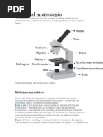 Microscopio Óptico: Partes y Funciones | PDF | Óptica | Microscopio