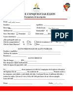 Planilla de Inscripcion para El Club de Conquistadores