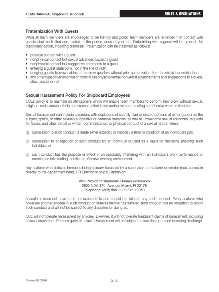Shipboard Fraternization & Harassment Rules | PDF | Sexual Harassment ...