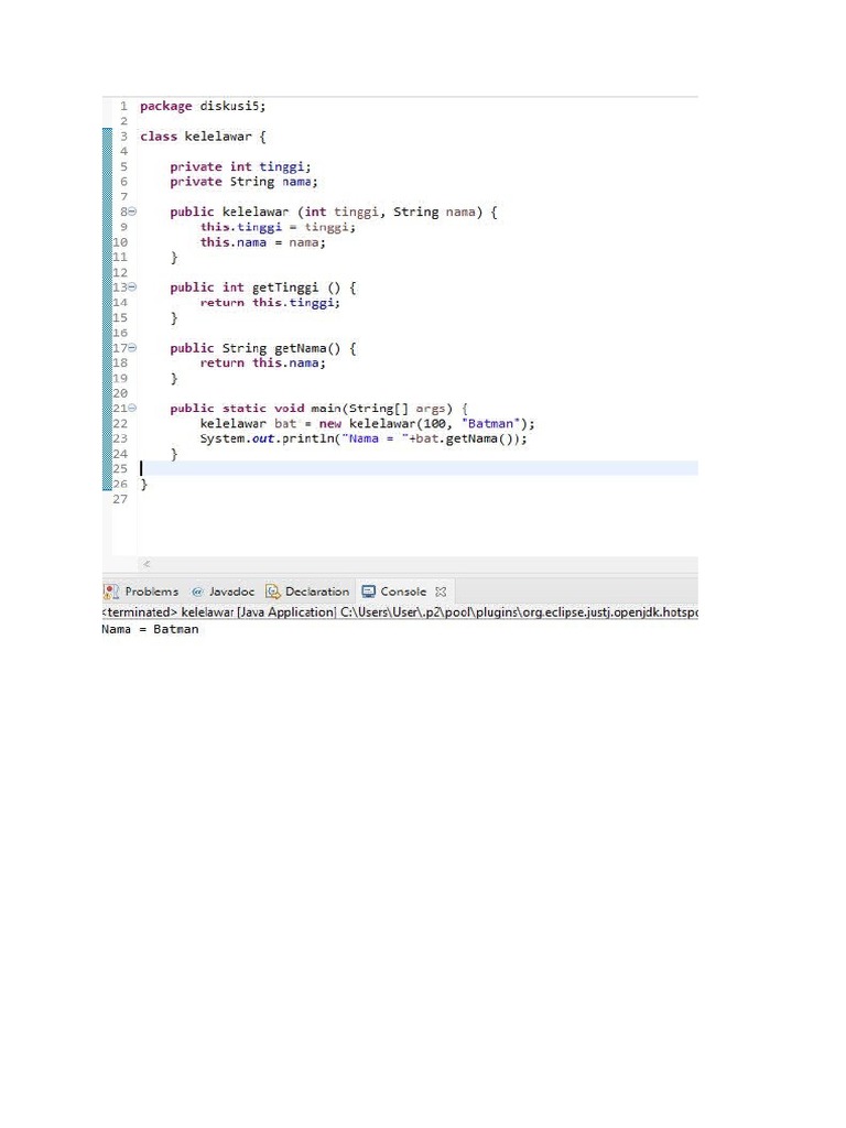 Memahami Class dan Identifiers dalam Java | PDF | Metode & Bahan Ajar