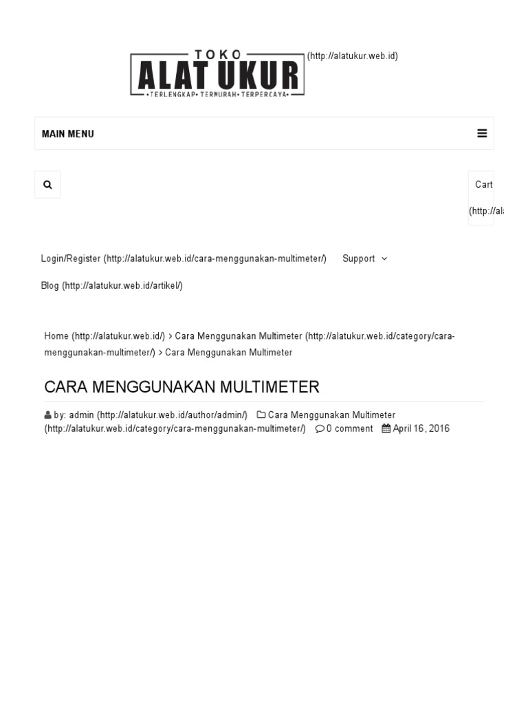 Cara Menggunakan Multimeter Digital PDF