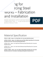 Planning For Reinforcing Steel Works - Fabrication and Installation