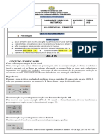 Cálculo de porcentagem em atividades escolares