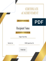 Certificate of Achievement: Recipient Name