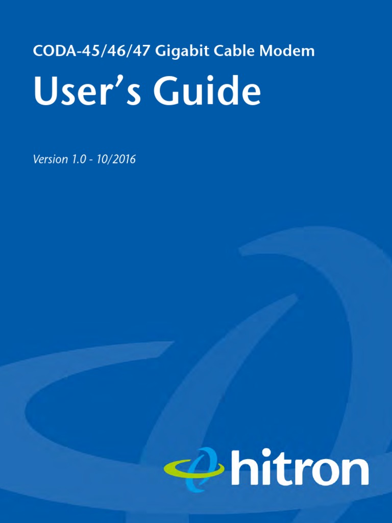 Hitron Coda 45 Modem User Guide PDF Ip Address Modulation