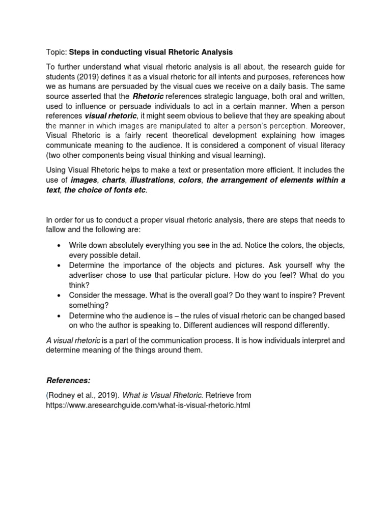 Steps for Visual Rhetoric Analysis | PDF