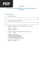 Tutorial 4 Problem Solving: Repetition (Nested Loop) & Conditional Structures