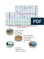 Sopa de Letras Atractivos Turísticos de La Provincia de Pisco