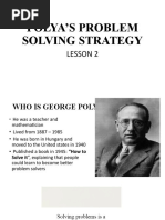 Polya'S Problem Solving Strategy: Lesson 2