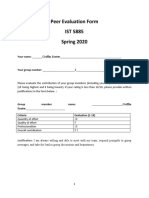 Peer Evaluation Form IST 5885 Spring 2020: Your Name