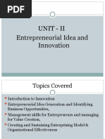 Unit - Ii Entrepreneurial Idea and Innovation