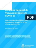  Informe Especial de Vigilancia de Seguridad en Vacunas en Niños Niñas Adolescentes