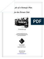 Sample of A Strategic Plan For The Private Club