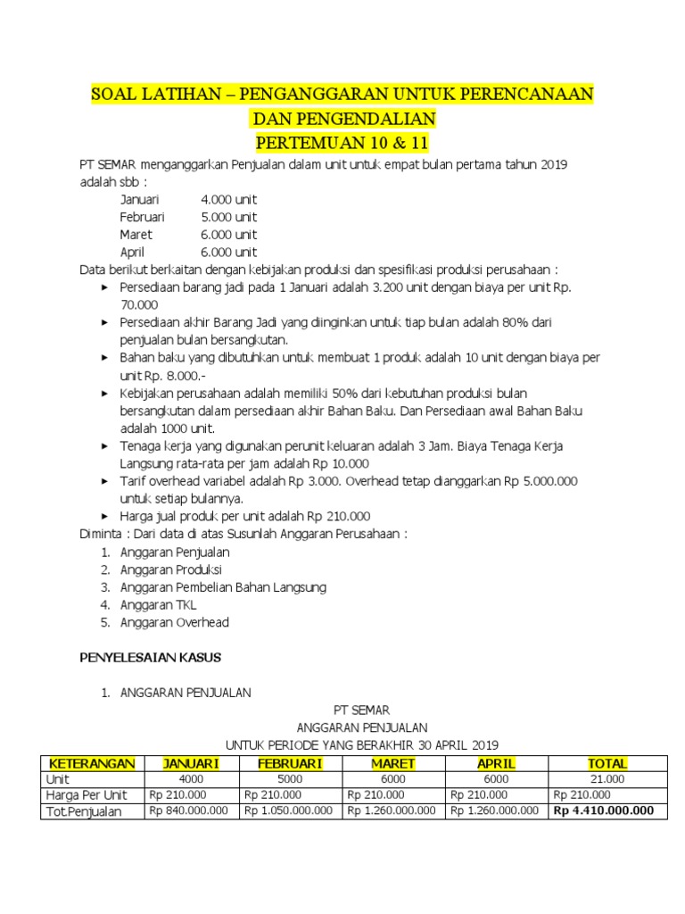 Jawaban Soal-Soal Latihan After Mid | PDF