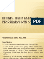 Definisi, Objek Dan Pendktan DLM Ilmu Kalam