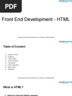 Front End Development - HTML