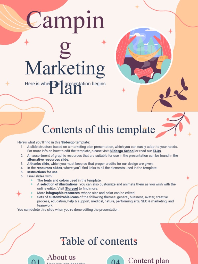 Camping Marketing Plan by Slidesgo PDF Solar System