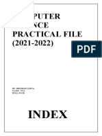 Computer Science Practical File (2021-2022) : Index