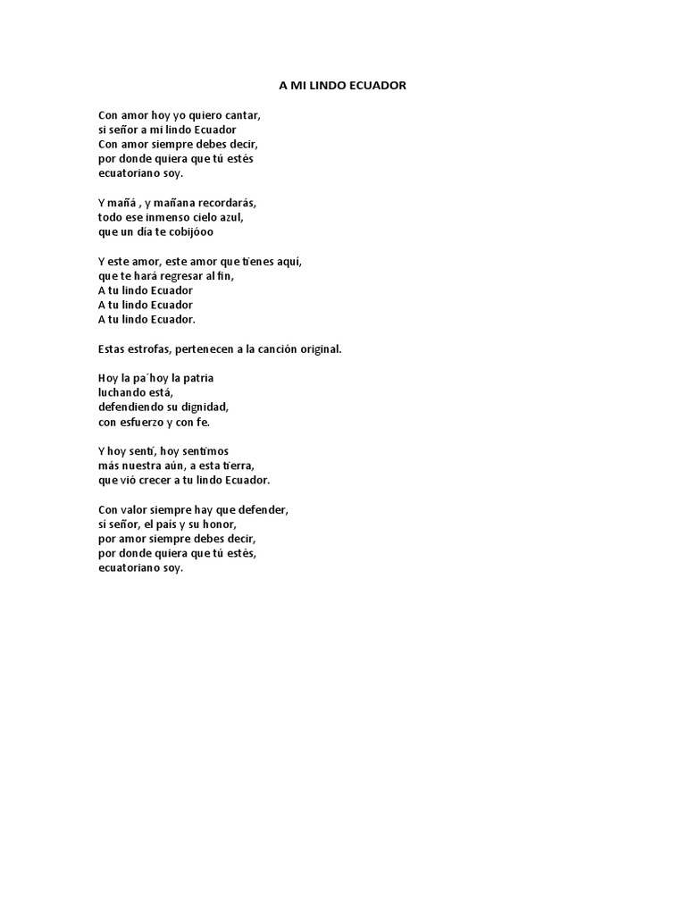 A Mi Lindo Ecuador PDF