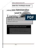 Data Base Administration Level IV: Shashemene Poly Technique College
