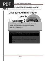 Data Base Administration Level IV: Shashemene Poly Technique College