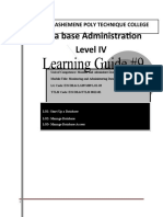 Data Base Administration Level IV: Shashemene Poly Technique College