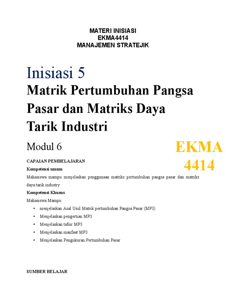 Matriks MP3 dan Daya Tarik Industri | PDF | Bisnis | Pengelolaan ...