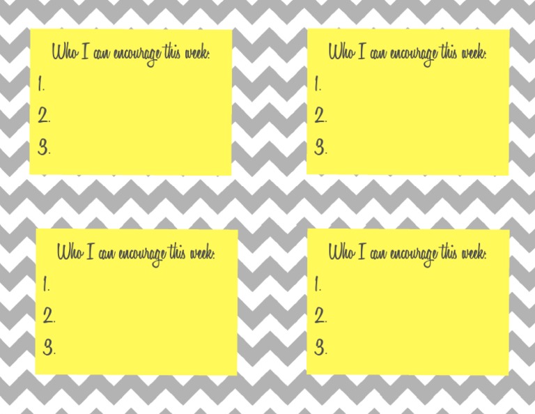 Weekly Encouragement List Template | PDF | Wellness