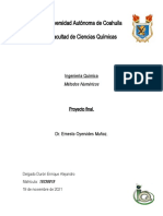 Proyecto Final Métodos Numéricos Practicas 8, 9 Y10 Por Medio de Programación en MATLAB y Polymath