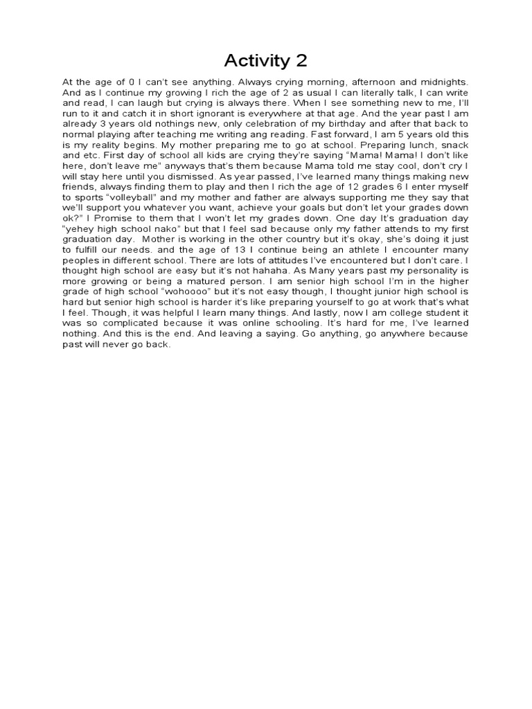 Activity 2 | PDF | Wellness | Lifestyle