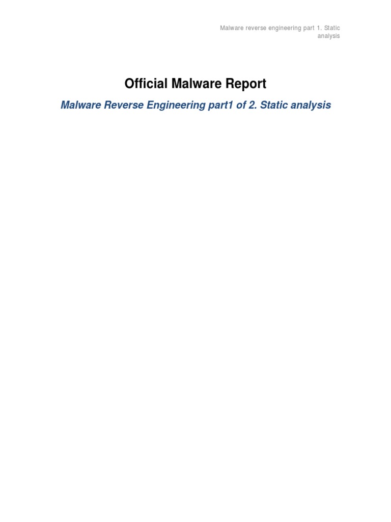 Malware Reverse Engineering Part 1 Static Analysis | PDF | Malware ...