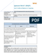 Assignment Brief 1 (RQF) : Higher National Certificate/Diploma in Computing