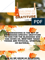 Developing An Attitude of Gratitude