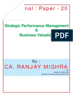 CMA Final: Paper - 20: Strategic Performance Management & Business Valuation