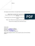 Oral Language Assessment LITeracy - Mason Et Al