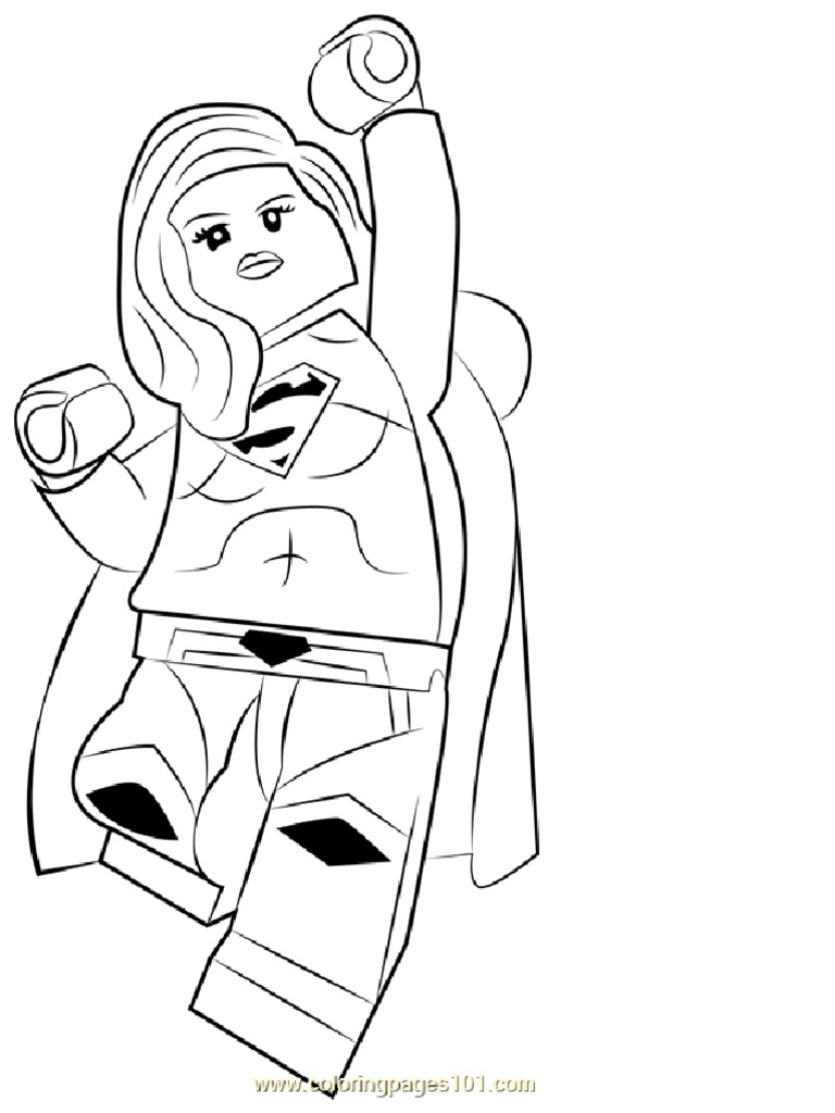 Lego Supergirl Coloring Page PDF