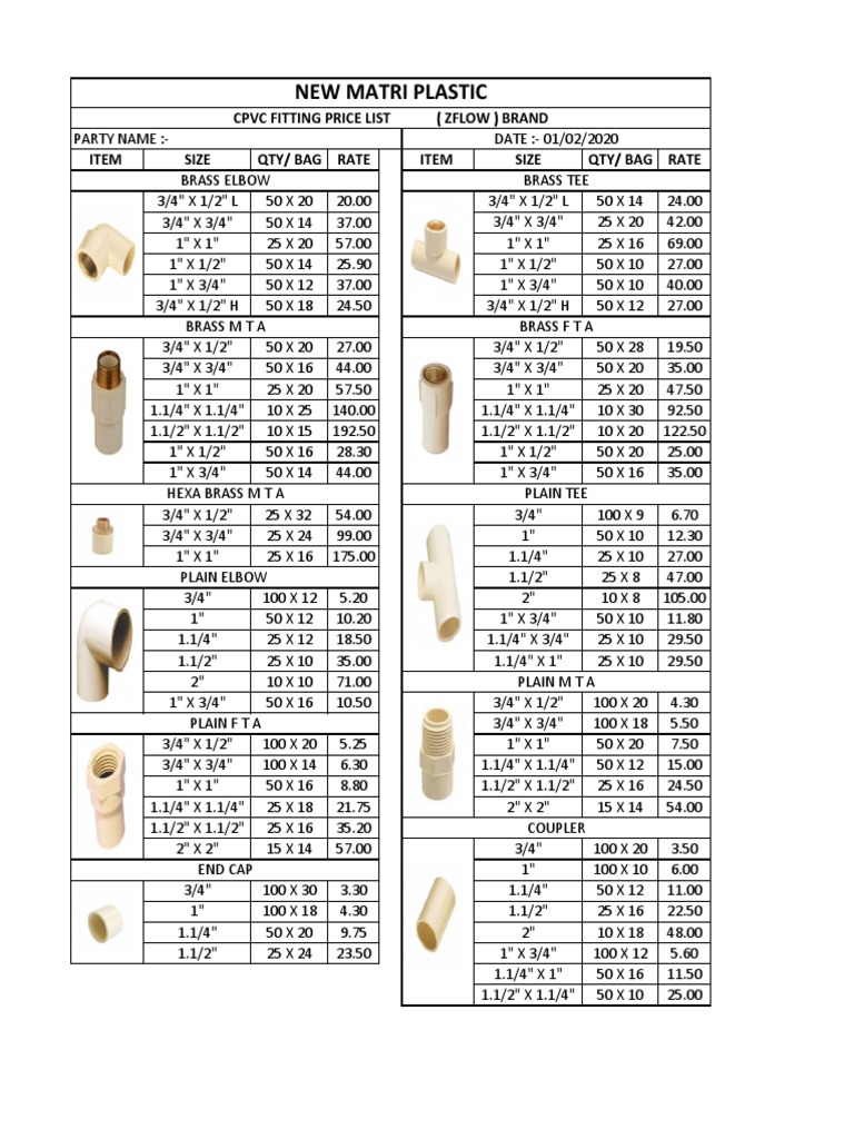 CPVC Fittings Price List Bangladesh | PDF | Building Engineering | Machines