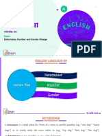 Determiner, Number and Gender Change: Topic