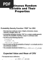 Continuous Random Variable and Their Properties